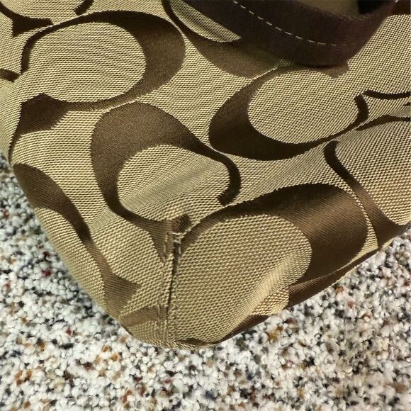 Coach Signature Stripe Demi Crossbody Bag Brown/Beige Women's Handbag - Picture 6 of 12